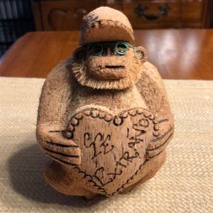 Decotative Coconut Monkey Figurine